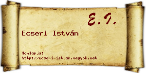 Ecseri István névjegykártya